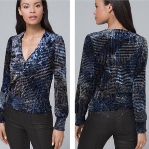 BHWM Donatella Velvet V Neck Blouse Size M